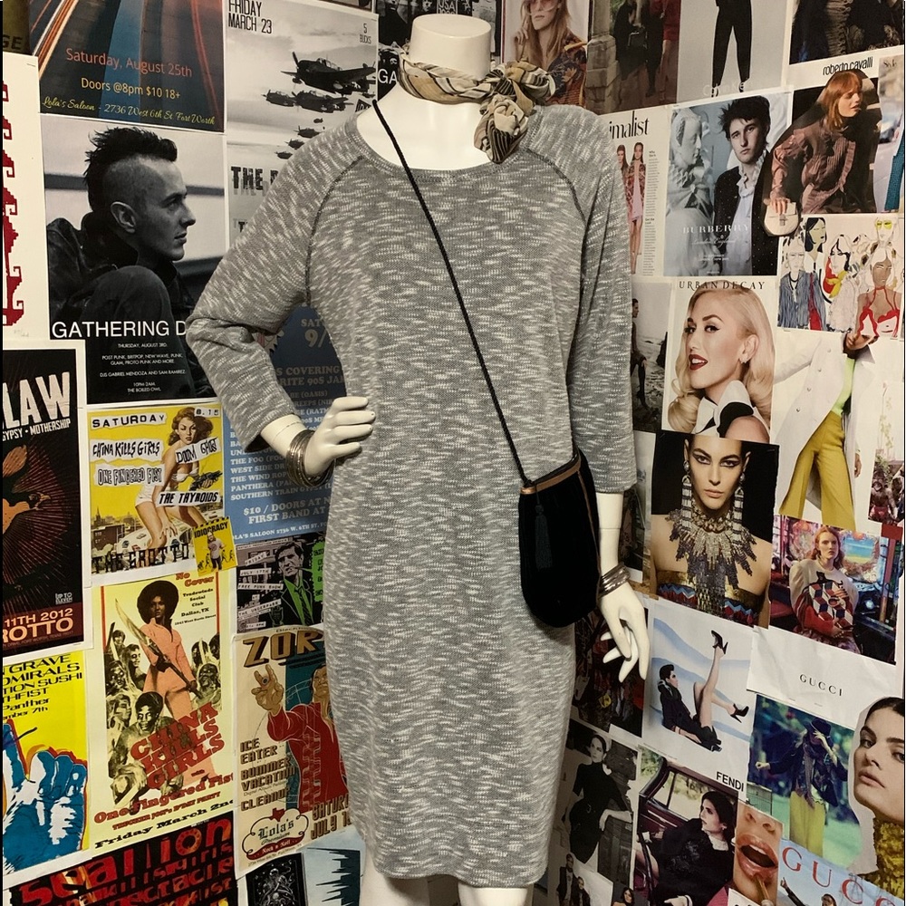 B&W Marled Knit Sweater/Sweatshirt dress - Sz L